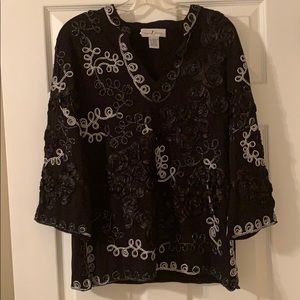 Black & White Sequined Top